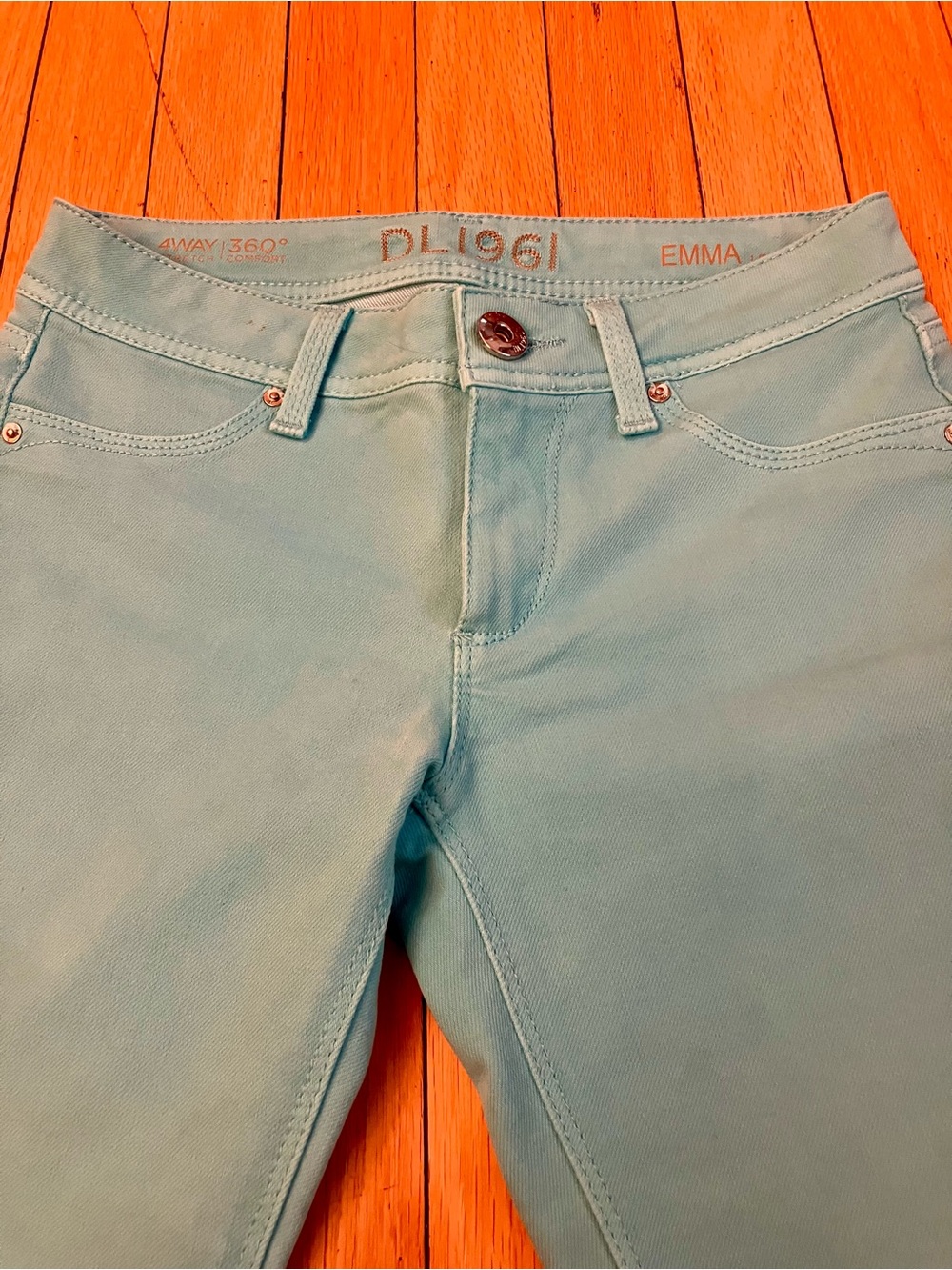 DL1961 Emma Low-Rise Super Skinny Jeans in Light Aqua